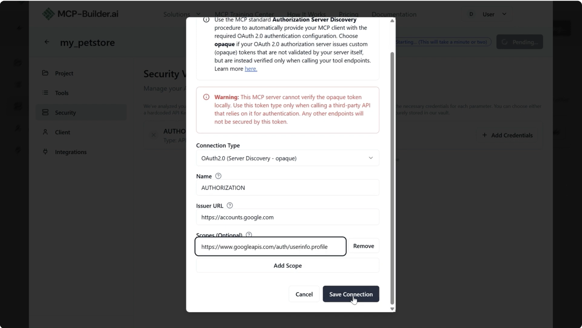 OAuth Configuration Form